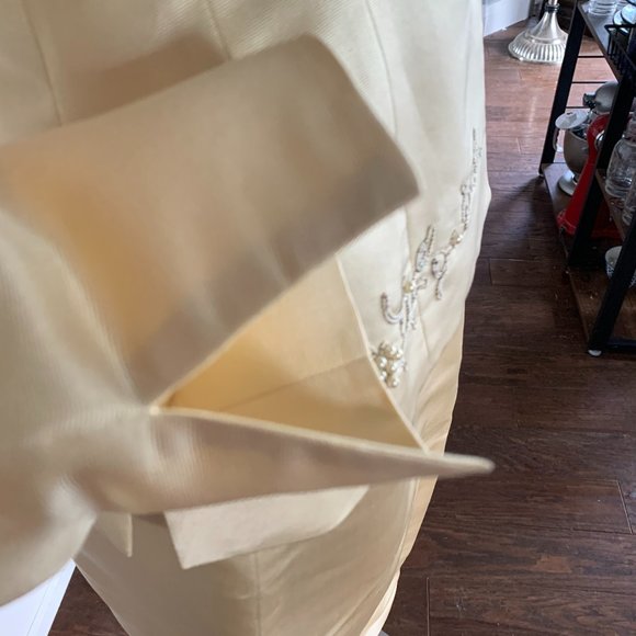 jones ny 6 satin creamy ivory goldish jacket skirt - Picture 3 of 6